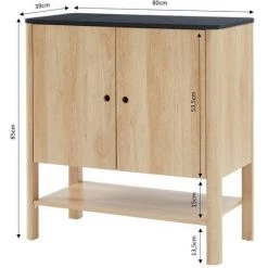 BAïTA Buffet JAPENDI Effet Chêne Et Gris Anthracite 80cm - Bois 9 BAïTA Buffet JAPENDI Effet Chêne Et Gris Anthracite 80cm - Bois -Buffet et enfilade Soldes 53818702 5