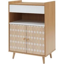 BAïTA Desserte De Cuisine LEIKA Effet Chêne Et Motifs Blancs 60cm - Bois 7 BAïTA Desserte De Cuisine LEIKA Effet Chêne Et Motifs Blancs 60cm - Bois -Buffet et enfilade Soldes 53818703 3