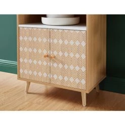 BAïTA Desserte De Cuisine LEIKA Effet Chêne Et Motifs Blancs 60cm - Bois 8 BAïTA Desserte De Cuisine LEIKA Effet Chêne Et Motifs Blancs 60cm - Bois -Buffet et enfilade Soldes 53818703 4