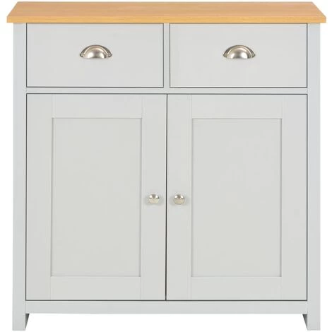 LITZEE Buffet Gris 79 X 35 X 81 Cm # 2 LITZEE Buffet Gris 79 X 35 X 81 Cm # – Image 2