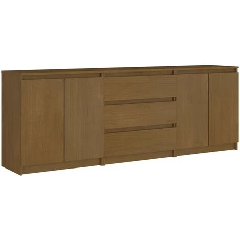 VidaXL Armoire D'appoint 180x36x65 Cm Bois De Pin Massif Marron Miel - Brun 2 VidaXL Armoire D'appoint 180x36x65 Cm Bois De Pin Massif Marron Miel - Brun – Image 2