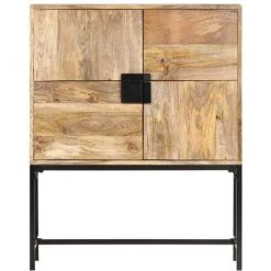 Hommoo Buffet 80 X 30 X 100 Cm Bois De Manguier Solide 8 Hommoo Buffet 80 X 30 X 100 Cm Bois De Manguier Solide -Buffet et enfilade Soldes 54057895 4