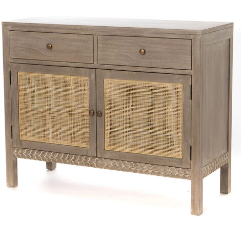 Amadeus - Buffet 2 Portes Et 2 Tiroirs INSPIRATION 100x40x80 Cm Bois Et Rotin - Multicolore 1 Amadeus - Buffet 2 Portes Et 2 Tiroirs INSPIRATION 100x40x80 Cm Bois Et Rotin - Multicolore