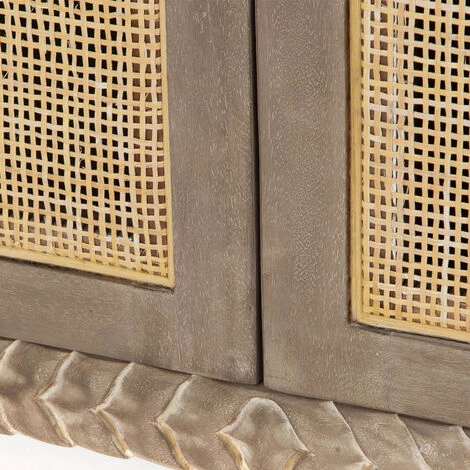 Amadeus - Buffet 2 Portes Et 2 Tiroirs INSPIRATION 100x40x80 Cm Bois Et Rotin - Multicolore 2 Amadeus - Buffet 2 Portes Et 2 Tiroirs INSPIRATION 100x40x80 Cm Bois Et Rotin - Multicolore – Image 2