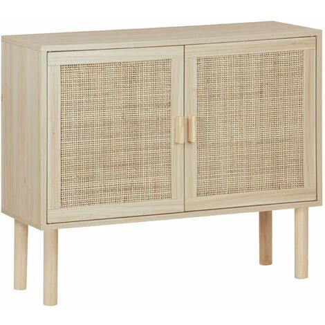 ALICE'S GARDEN Buffet En Décor Bois Et Cannage - Camargue - 2 Portes. 80x30x68cm - Naturel 1 ALICE'S GARDEN Buffet En Décor Bois Et Cannage - Camargue - 2 Portes. 80x30x68cm - Naturel