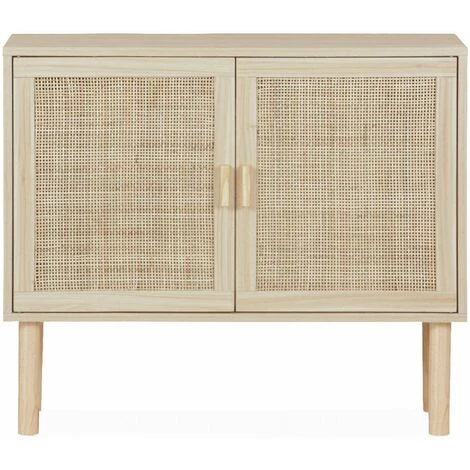 ALICE'S GARDEN Buffet En Décor Bois Et Cannage - Camargue - 2 Portes. 80x30x68cm - Naturel 2 ALICE'S GARDEN Buffet En Décor Bois Et Cannage - Camargue - 2 Portes. 80x30x68cm - Naturel â Image 2