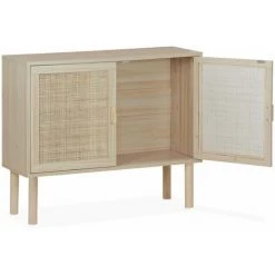 ALICE'S GARDEN Buffet En Décor Bois Et Cannage - Camargue - 2 Portes. 80x30x68cm - Naturel 9 ALICE'S GARDEN Buffet En Décor Bois Et Cannage - Camargue - 2 Portes. 80x30x68cm - Naturel -Buffet et enfilade Soldes 54068311 5
