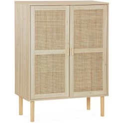 ALICE'S HOME Buffet En Cannage - Camargue - Décor Bois Et Cannage, 2 Portes - Naturel -Buffet et enfilade Soldes 54068344 3