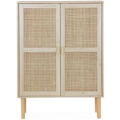 ALICE'S HOME Buffet En Cannage - Camargue - Décor Bois Et Cannage, 2 Portes - Naturel -Buffet et enfilade Soldes 54068344 4