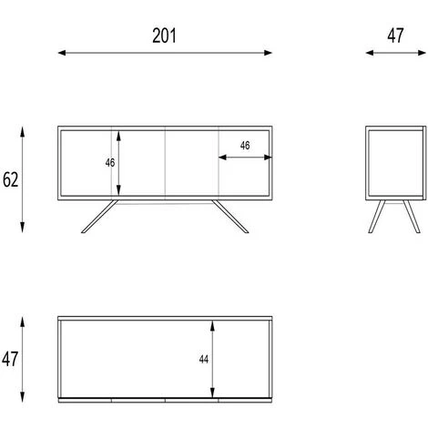 WEBMARKETPOINT Buffet Moderne Gris Foncé à 4 Portes Cm 201 X 47 Xh 62 3 WEBMARKETPOINT Buffet Moderne Gris Foncé à 4 Portes Cm 201 X 47 Xh 62 – Image 3