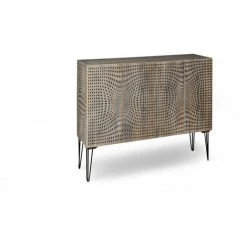 WEBMARKETPOINT Buffet Ethnique En Bois De Manguier Gris Noir Cm 160 X 45 Xh 85