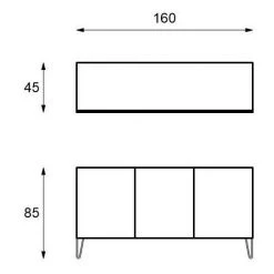 WEBMARKETPOINT Buffet Ethnique En Bois De Manguier Gris Noir Cm 160 X 45 Xh 85 -Buffet et enfilade Soldes 54074324 3