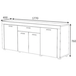 WEBMARKETPOINT Buffet 4 Portes 1 Tiroir Béton Gris Et Blanc Cm 177x40xh.76 5 WEBMARKETPOINT Buffet 4 Portes 1 Tiroir Béton Gris Et Blanc Cm 177x40xh.76 -Buffet et enfilade Soldes 54074442 3