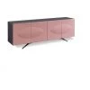 STONE'S Buffet Moderne à 4 Portes En Gris Foncé Antique Rose Noir Cm 201 X 47 Xh 62