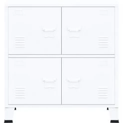 VidaXL Classeur Industriel Blanc 75x40x80 Cm Acier - Blanc -Buffet et enfilade Soldes 54082161 3