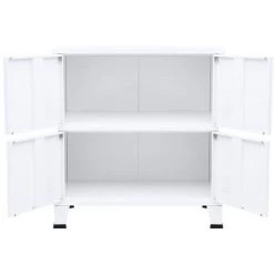 VidaXL Classeur Industriel Blanc 75x40x80 Cm Acier - Blanc -Buffet et enfilade Soldes 54082161 4
