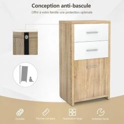 COSTWAY Meuble De Rangement Avec 3 Tiroirs40 X 30 X 77,5 Cm (L X L X H) De Style Moderne Pour Salon, Chambre, Bureau -Buffet et enfilade Soldes 54122678 3