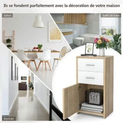 COSTWAY Meuble De Rangement Avec 3 Tiroirs40 X 30 X 77,5 Cm (L X L X H) De Style Moderne Pour Salon, Chambre, Bureau -Buffet et enfilade Soldes 54122678 4