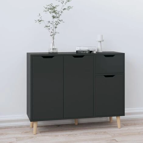 Buffet Aggloméré 90x30x72 Cm Noir Brillant VidaXL 1 Buffet Aggloméré 90x30x72 Cm Noir Brillant VidaXL