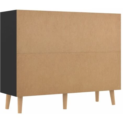 Buffet Aggloméré 90x30x72 Cm Noir Brillant VidaXL 5 Buffet Aggloméré 90x30x72 Cm Noir Brillant VidaXL – Image 5