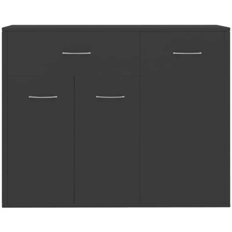 Hommoo Buffet Gris 88x30x70 Cm Agglomere 5 Hommoo Buffet Gris 88x30x70 Cm Agglomere – Image 5