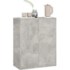 Hommoo Buffet Gris Beton 60 X 30 X 75 Cm Agglomere -Buffet et enfilade Soldes 54149478 4