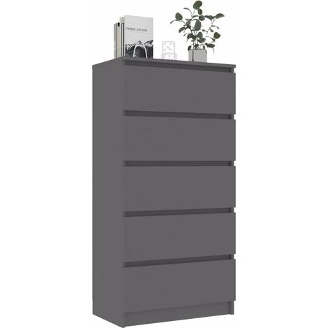 Hommoo Buffet A Tiroirs Gris 60x35x121 Cm Agglomere 3 Hommoo Buffet A Tiroirs Gris 60x35x121 Cm Agglomere – Image 3