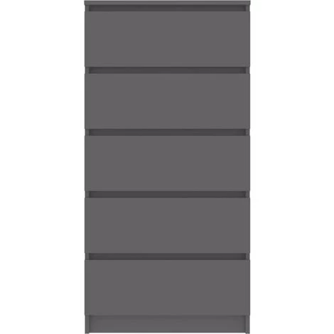 Hommoo Buffet A Tiroirs Gris 60x35x121 Cm Agglomere 4 Hommoo Buffet A Tiroirs Gris 60x35x121 Cm Agglomere – Image 4