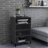Hommoo Buffet Gris Brillant 57x35x90 Cm Agglomere
