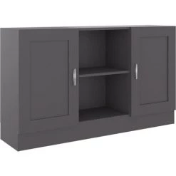 Hommoo Buffet Gris 120x30,5x70 Cm Agglomere -Buffet et enfilade Soldes 54151519 2