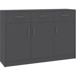 Hommoo Buffet Gris 110x30x75 Cm Agglomere -Buffet et enfilade Soldes 54152640 2