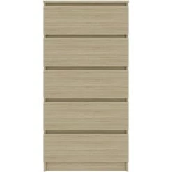 Hommoo Buffet A Tiroirs Chene Sonoma 60x35x121 Cm Agglomere -Buffet et enfilade Soldes 54152762 4