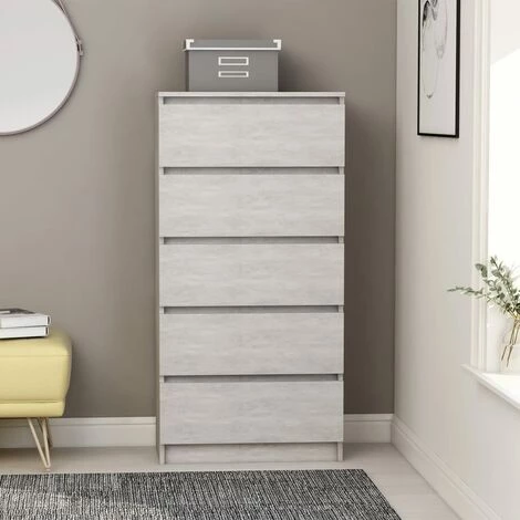 Hommoo Buffet A Tiroirs Gris Beton 60x35x121 Cm Agglomere 1 Hommoo Buffet A Tiroirs Gris Beton 60x35x121 Cm Agglomere