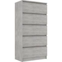Hommoo Buffet A Tiroirs Gris Beton 60x35x121 Cm Agglomere 6 Hommoo Buffet A Tiroirs Gris Beton 60x35x121 Cm Agglomere -Buffet et enfilade Soldes 54152763 2