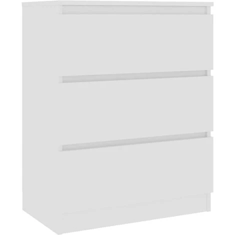 Hommoo Buffet Blanc 60x33,5x76 Cm Agglomere 2 Hommoo Buffet Blanc 60x33,5x76 Cm Agglomere – Image 2