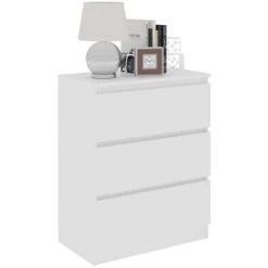 Hommoo Buffet Blanc 60x33,5x76 Cm Agglomere 7 Hommoo Buffet Blanc 60x33,5x76 Cm Agglomere -Buffet et enfilade Soldes 54152964 3