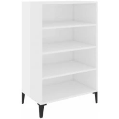 Hommoo Buffet Blanc Brillant 57x35x90 Cm Agglomere -Buffet et enfilade Soldes 54153055 2