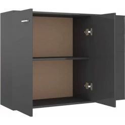 Hommoo Buffet Gris Brillant 105x30x75 Cm Agglomere -Buffet et enfilade Soldes 54153475 5