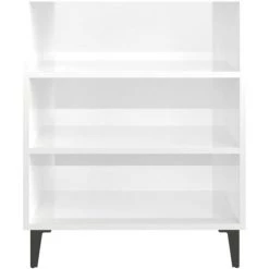 Hommoo Buffet Blanc Brillant 57x35x70 Cm Agglomere -Buffet et enfilade Soldes 54153584 4