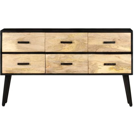 Hommoo Buffet 110x33x64 Cm Bois De Manguier Massif 4 Hommoo Buffet 110x33x64 Cm Bois De Manguier Massif – Image 4
