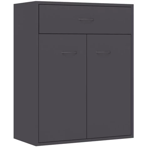 Hommoo Buffet Gris 60 X 30 X 75 Cm Agglomere 2 Hommoo Buffet Gris 60 X 30 X 75 Cm Agglomere – Image 2