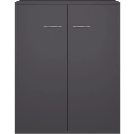 Hommoo Buffet Gris 60 X 30 X 75 Cm Agglomere 5 Hommoo Buffet Gris 60 X 30 X 75 Cm Agglomere – Image 5