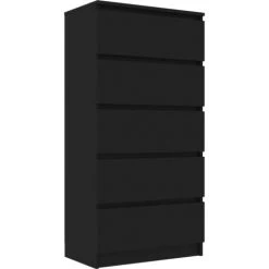 Hommoo Buffet A Tiroirs Noir 60x35x121 Cm Agglomere 6 Hommoo Buffet A Tiroirs Noir 60x35x121 Cm Agglomere -Buffet et enfilade Soldes 54154851 2