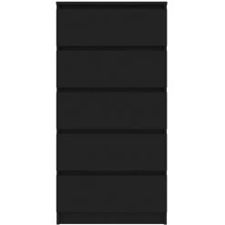 Hommoo Buffet A Tiroirs Noir 60x35x121 Cm Agglomere 8 Hommoo Buffet A Tiroirs Noir 60x35x121 Cm Agglomere -Buffet et enfilade Soldes 54154851 4