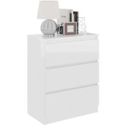 Hommoo Buffet Blanc Brillant 6 X33,5x76 Cm Agglomere -Buffet et enfilade Soldes 54154852 3
