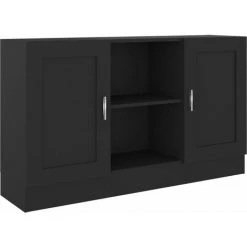 Hommoo Buffet Noir 120x30,5x70 Cm Agglomere -Buffet et enfilade Soldes 54154917 2
