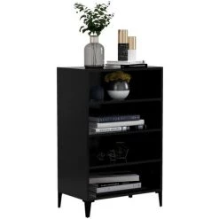 Hommoo Buffet Noir 57x35x90 Cm Agglomere -Buffet et enfilade Soldes 54155017 3