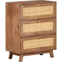 Hommoo Buffet 61x35x76 Cm Bois De Manguier Massif