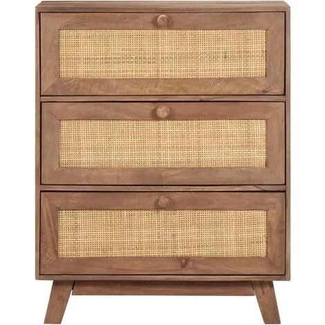 Hommoo Buffet 61x35x76 Cm Bois De Manguier Massif 3 Hommoo Buffet 61x35x76 Cm Bois De Manguier Massif – Image 3