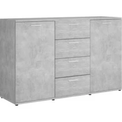 Hommoo Buffet Gris Beton 120x35,5x75 Cm Agglomere -Buffet et enfilade Soldes 54168066 2